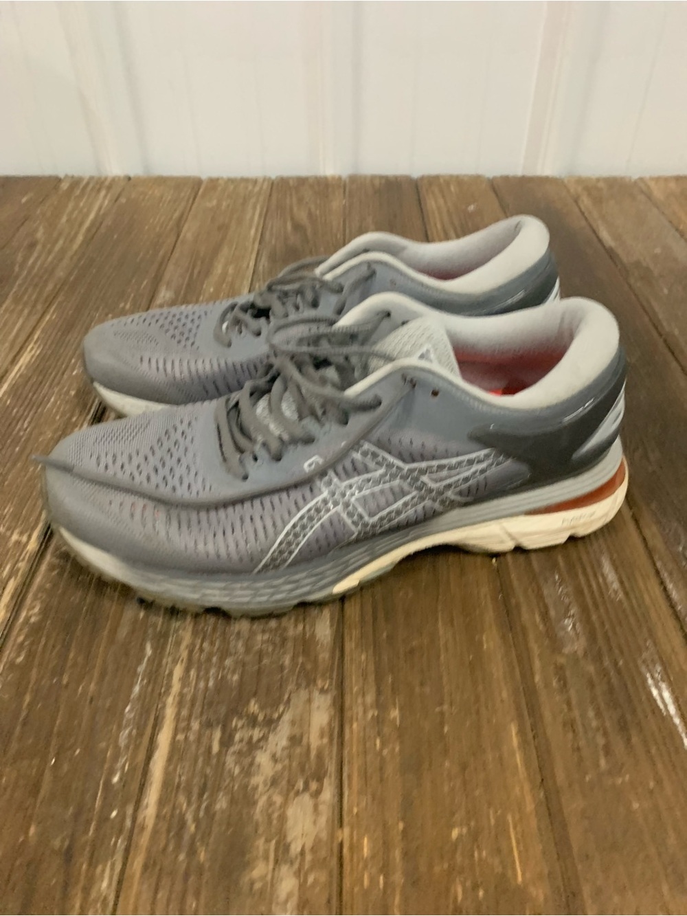 Asics Gray and White Running Sneakers